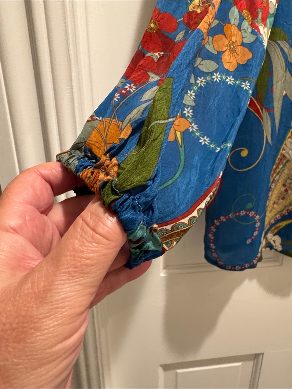 Johnny Was Multicolor Floral Button-Front Blouse - Picture 3 of 7